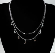 Load image into Gallery viewer, Gold Color Star Moon Tassel Necklace