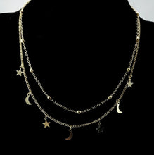 Load image into Gallery viewer, Gold Color Star Moon Tassel Necklace
