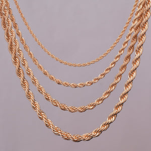 Gold rope chain necklace