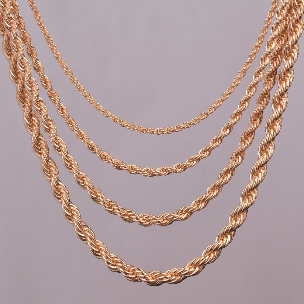 Gold rope chain necklace